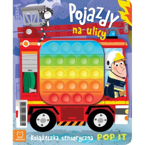 Pojazdy na ulicy - książeczka sensoryczna POP IT