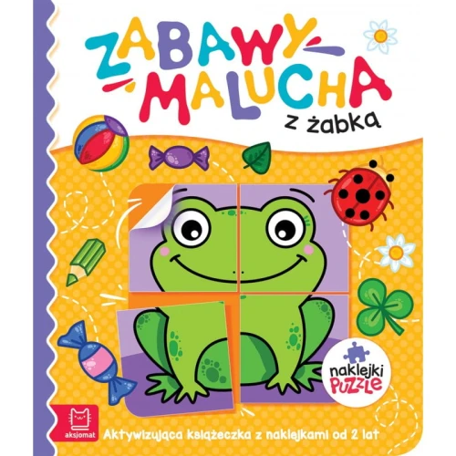 Zabawy malucha z żabką - aktywizująca książeczka z naklejkami puzzlami 